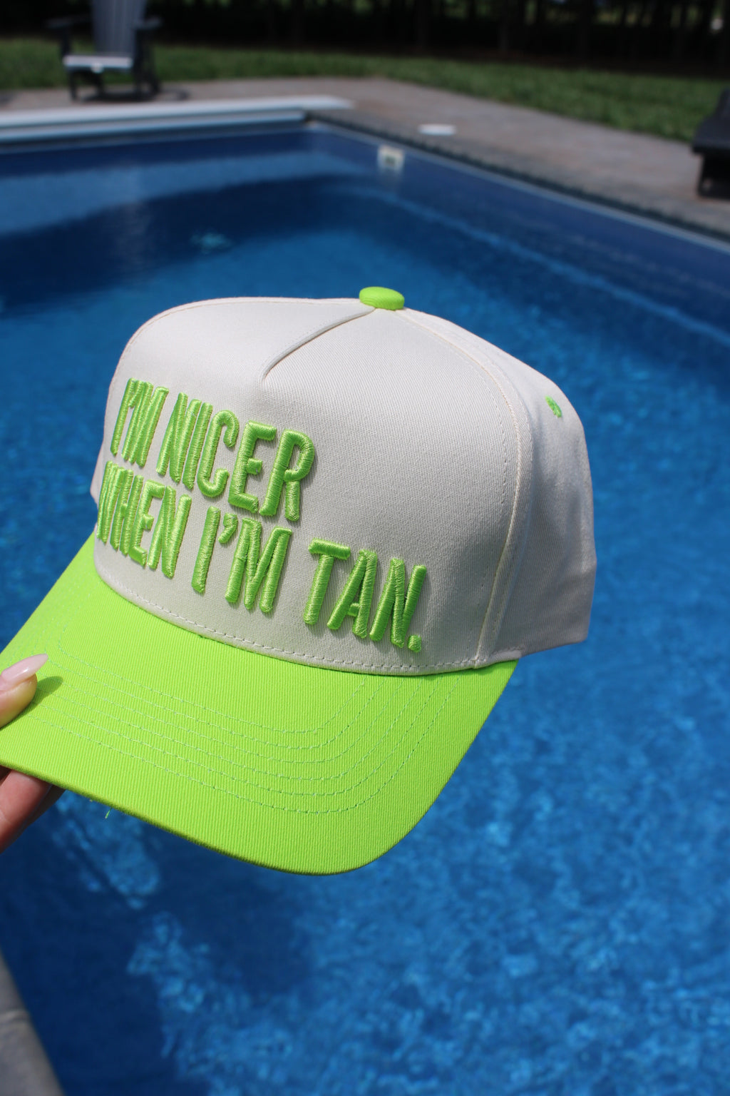 I'm nicer when i'm tan trucker hat