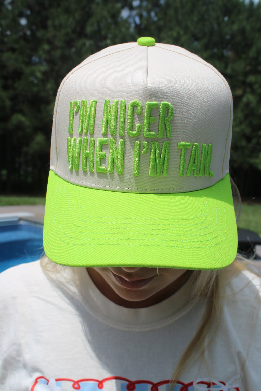 I'm nicer when i'm tan trucker hat